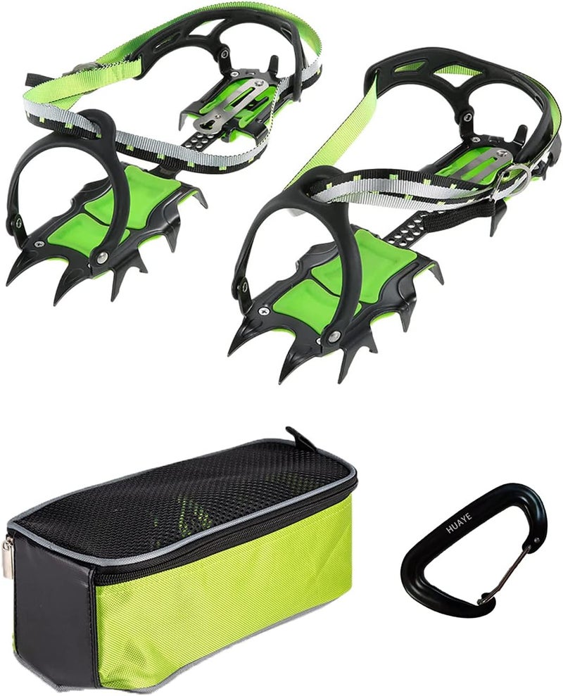 BRS S1B Teeth Ice Crampons Skid Spikes Winter Snow Boots Shoe Cover Clips with Carabiner for Outdoor Hiking and Climbing (2.5) - Image 1